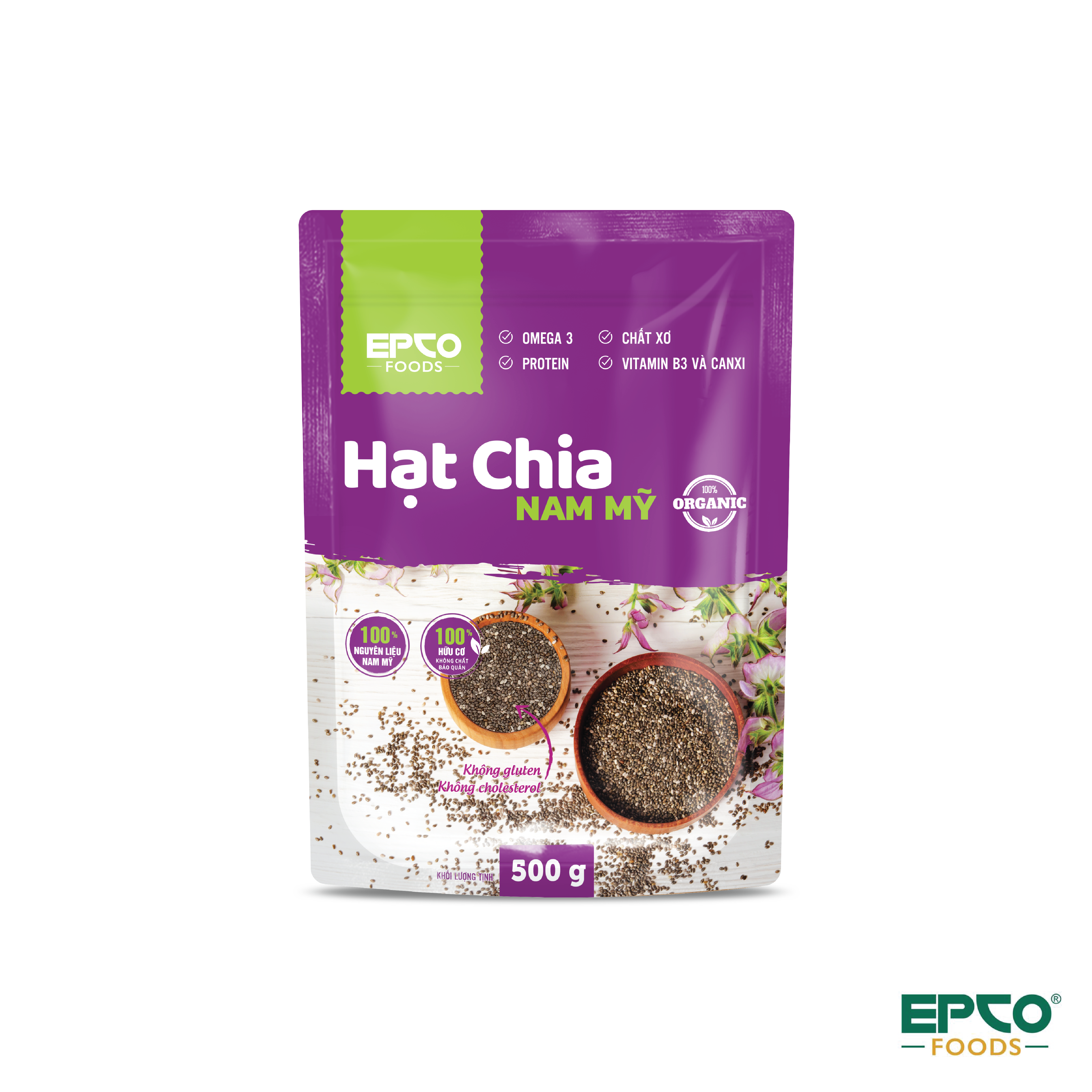 Chia seeds EPCO Foods: Thử trải nghiệm hương vị tuyệt vời của hạt Chia từ EPCO Foods. Xem ảnh liên quan đến keyword này để tìm hiểu thêm về công dụng và cách sử dụng hạt Chia trong chế độ ăn uống lành mạnh và dinh dưỡng.