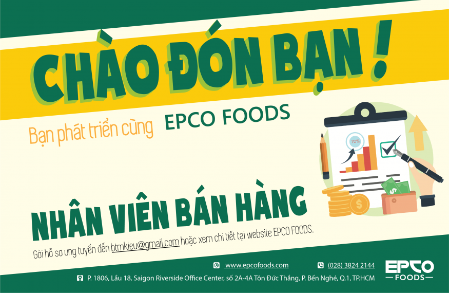 Tuyển dụng Nhân viên kinh doanh - Epco Foods